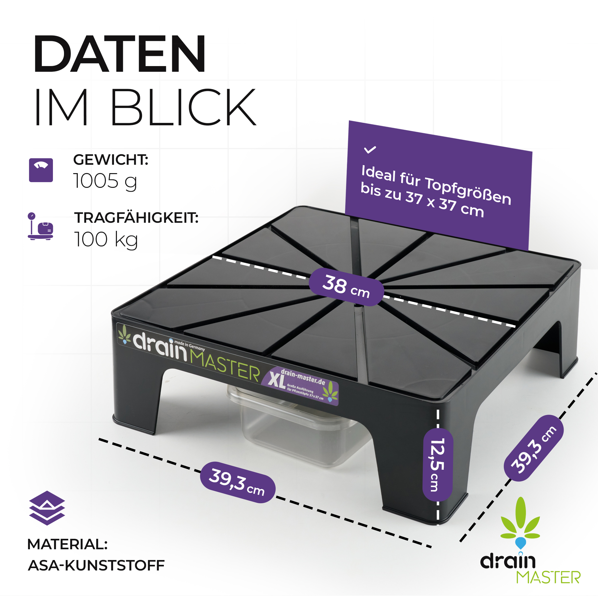 DrainMaster XL Abtropfständer inkl. Wanne 