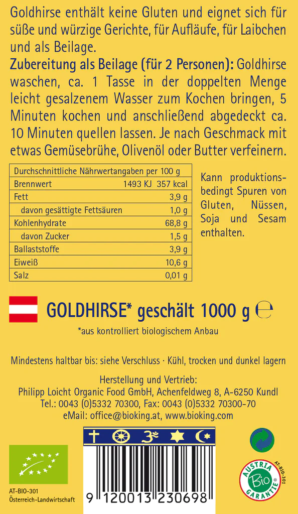 BioKing Bio Goldhirse, 500g-1000g 1000g