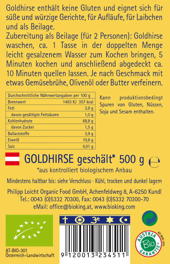 BioKing Bio Goldhirse, 500g-1000g 500g