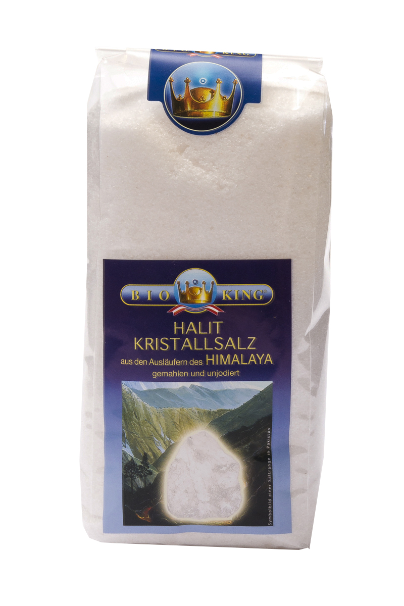 BioKing Kristallsalz "Halit" aus den Ausläufern des Himalaya Fein Gemahlen 500g