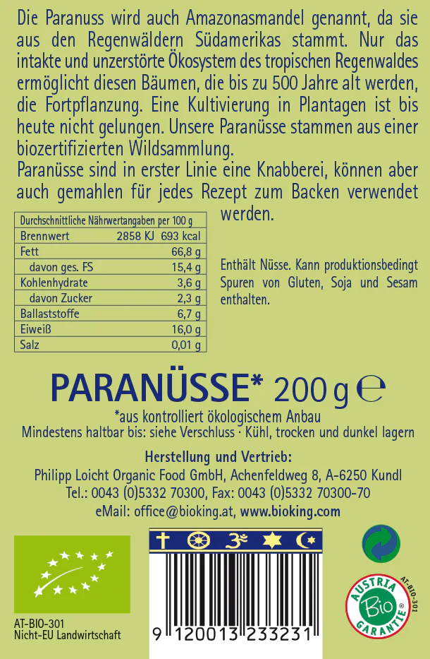 BioKing Bio Paranüsse, 200g-500g 200g