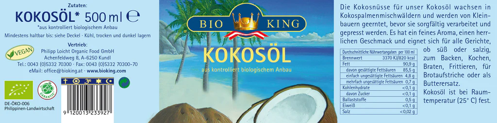BioKing Bio Kokos Öl, 500ml 