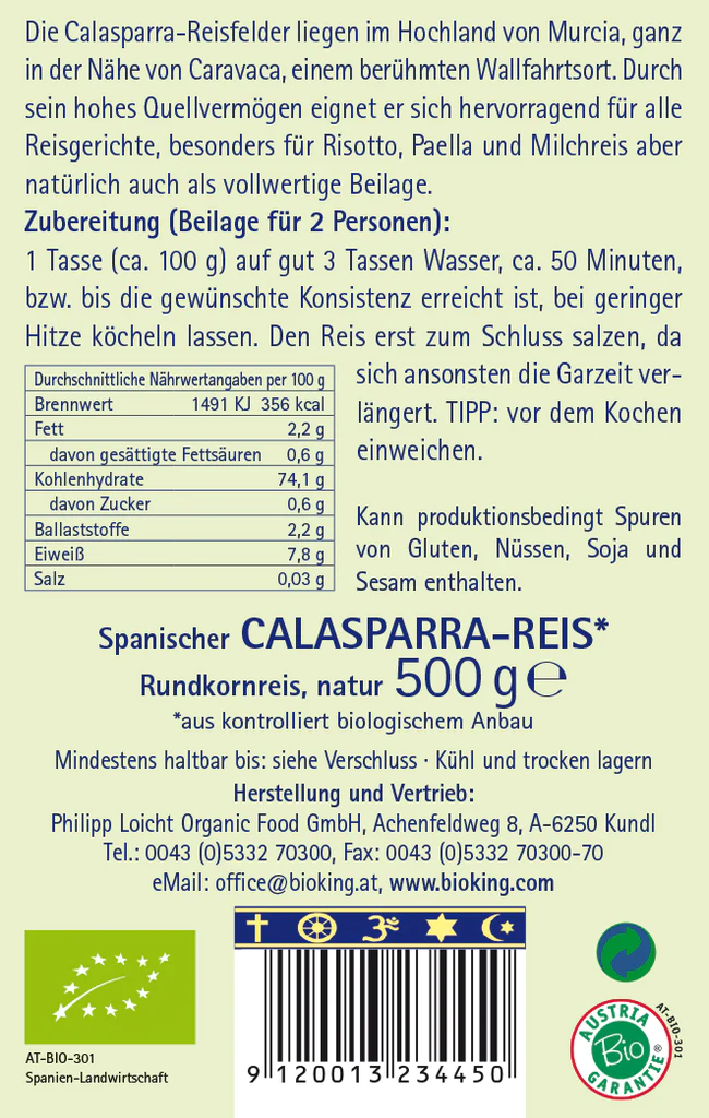 BioKing Bio Calasparra-Reis Rundkornreis, 500g-1000g 500g
