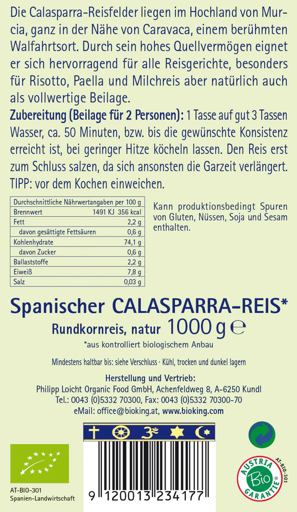 BioKing Bio Calasparra-Reis Rundkornreis, 500g-1000g 1000g