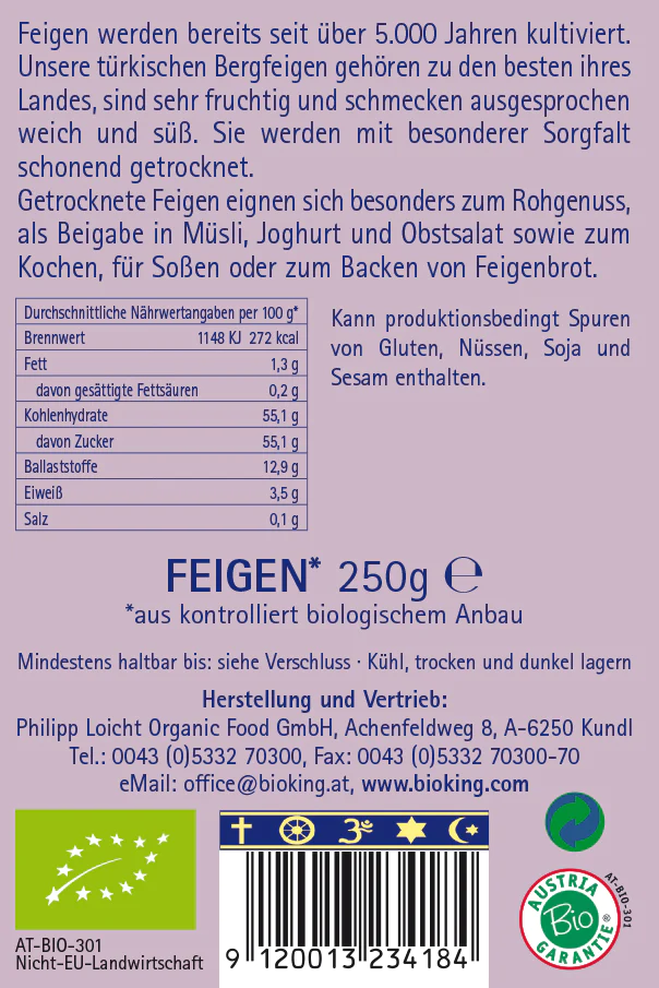 BioKing Bio Feigen Getrocknet, 250g-500g 500 g