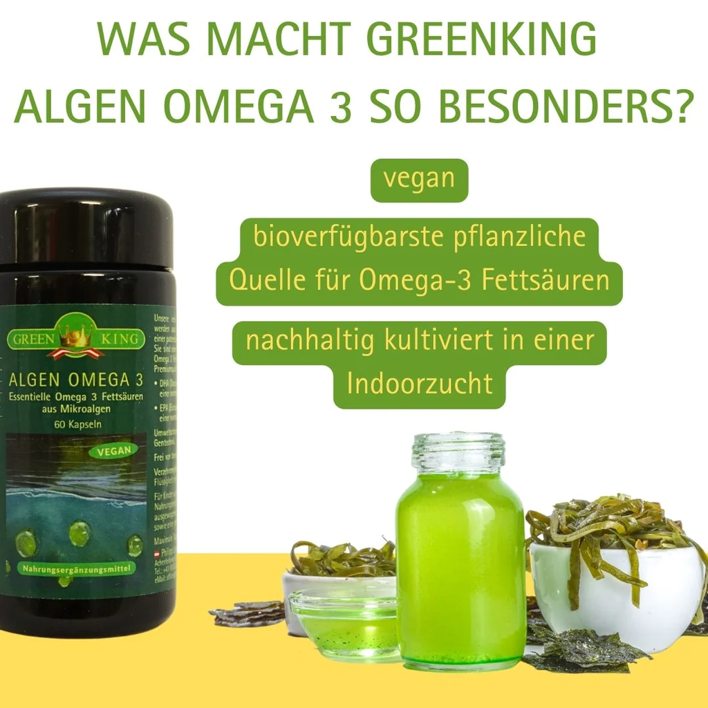 GreenKing Algen Omega 3, 60 Kapseln Vegan 