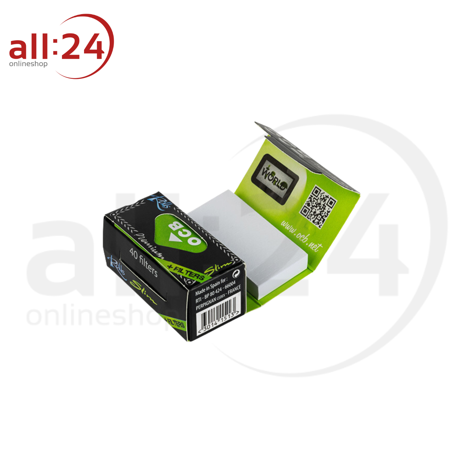 OCB Premium Rolls Zigarettenpapier + Filter Tips - 24er Pack in praktischer Box 
