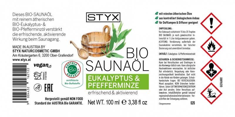 Styx Bio Saunaöl Eukalyptus Pfefferminze 100 ml 