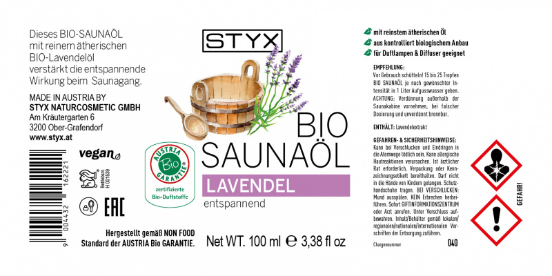 Styx Bio Saunaöl Lavendel 100 ml 