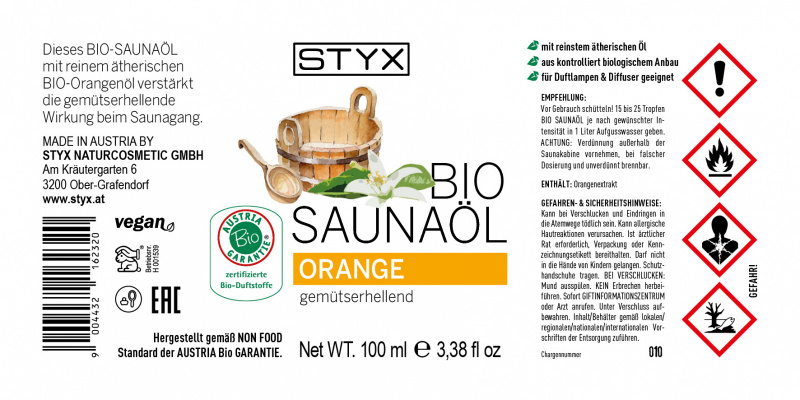 Styx Bio Saunaöl Orange 100 ml 