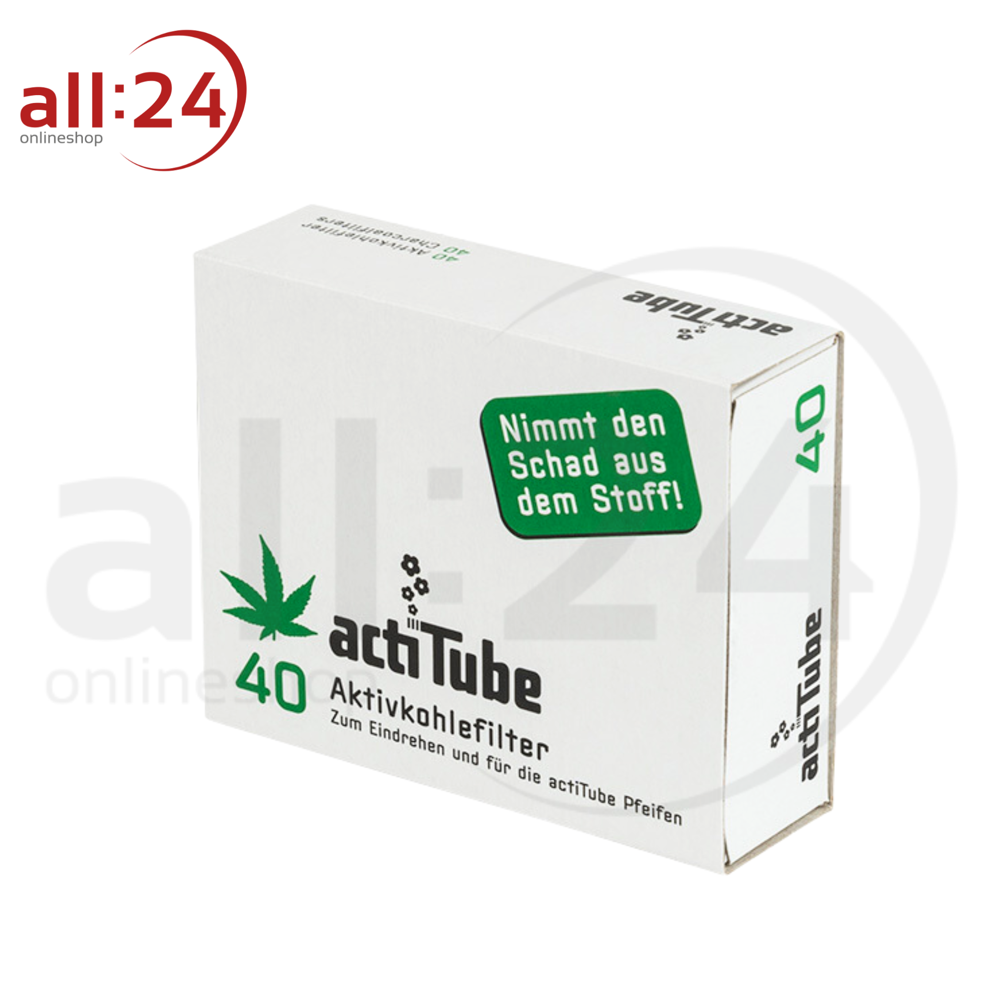 ACTITUBE Aktivkohlefilter 8mm  - 40er Box 