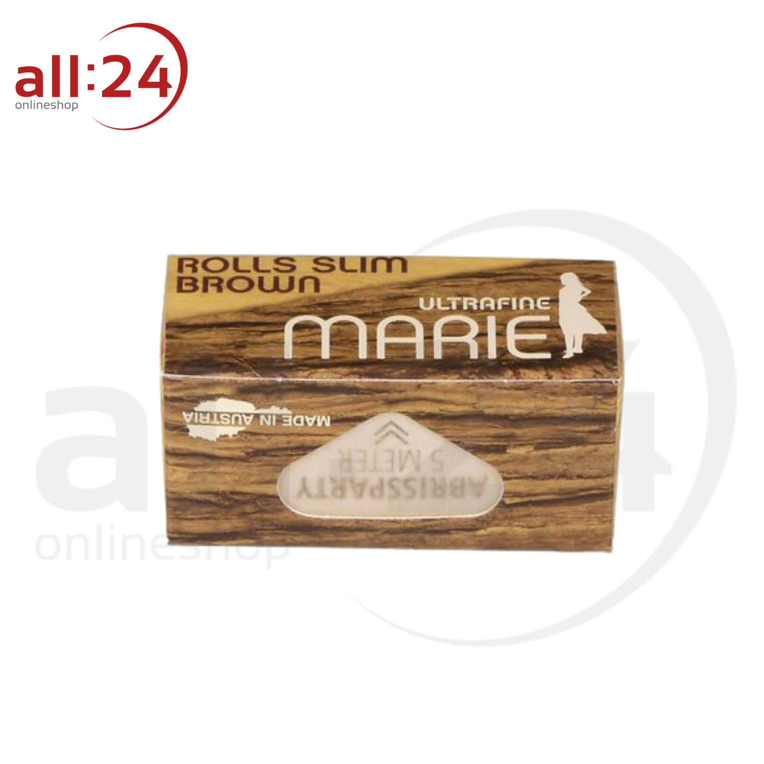 MARIE Rolls Brown Slim Zigarettenpapier - 20er Pack in praktischer Box 