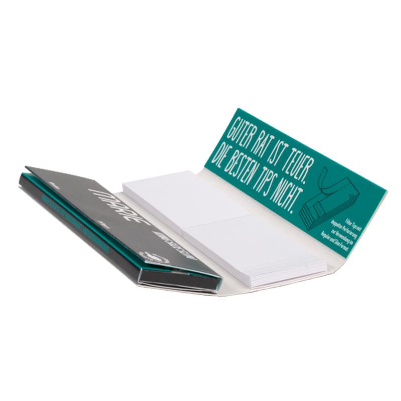 MARIE Box King Size Slim Ultrafine Zigarettenpapier + Filtertips – 32 Blättchen je Heft 