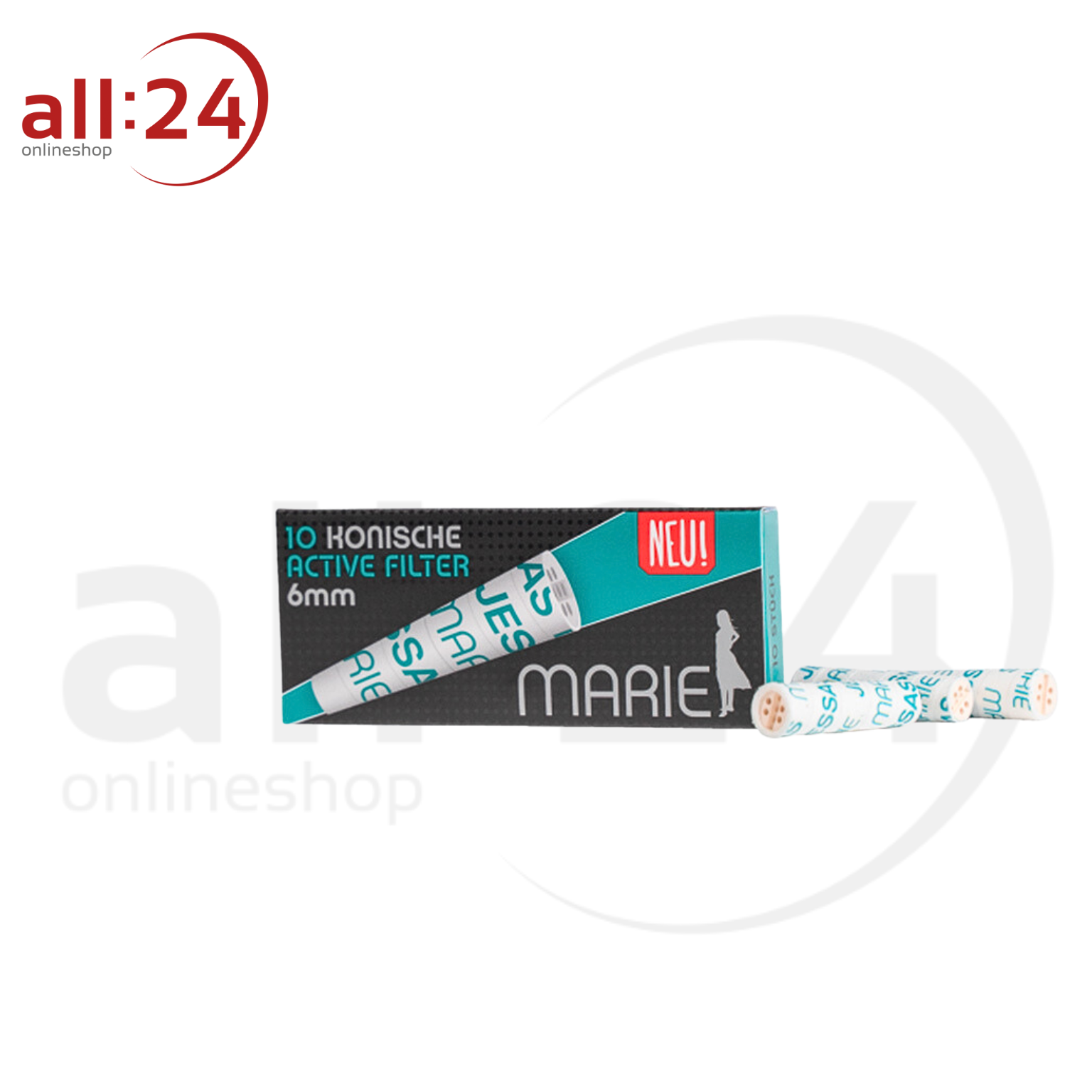 MARIE Active Filter Konisch 6mm - 20 Boxen à 10 Aktivkohlefiltern 