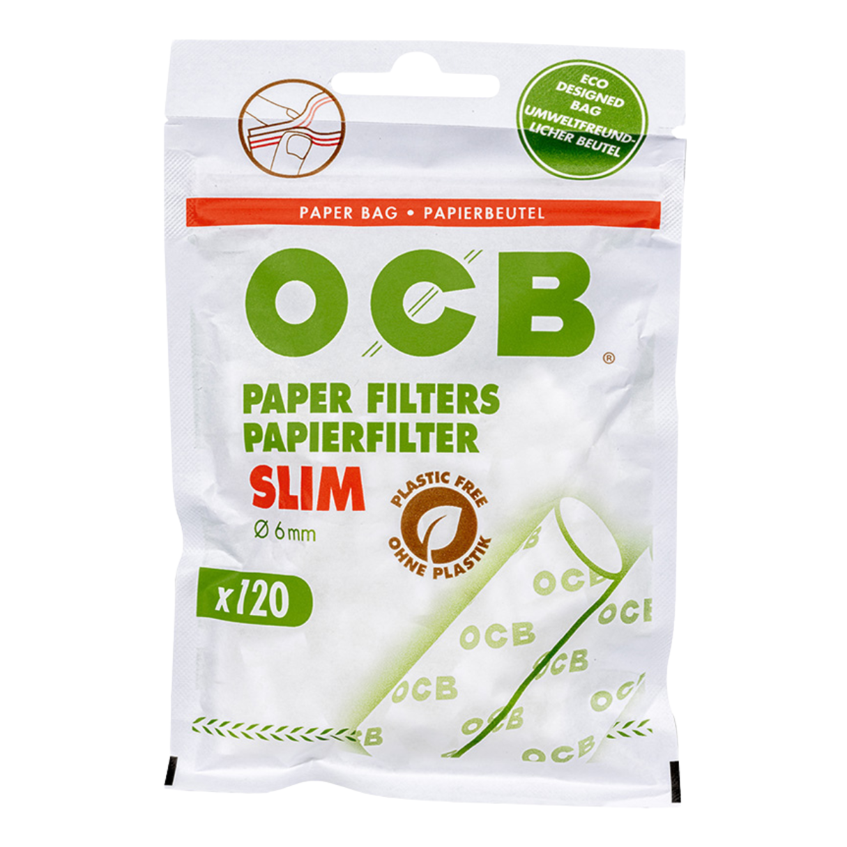 OCB Papierfilter Slim 6mm 120 Stück 34 Beutel 