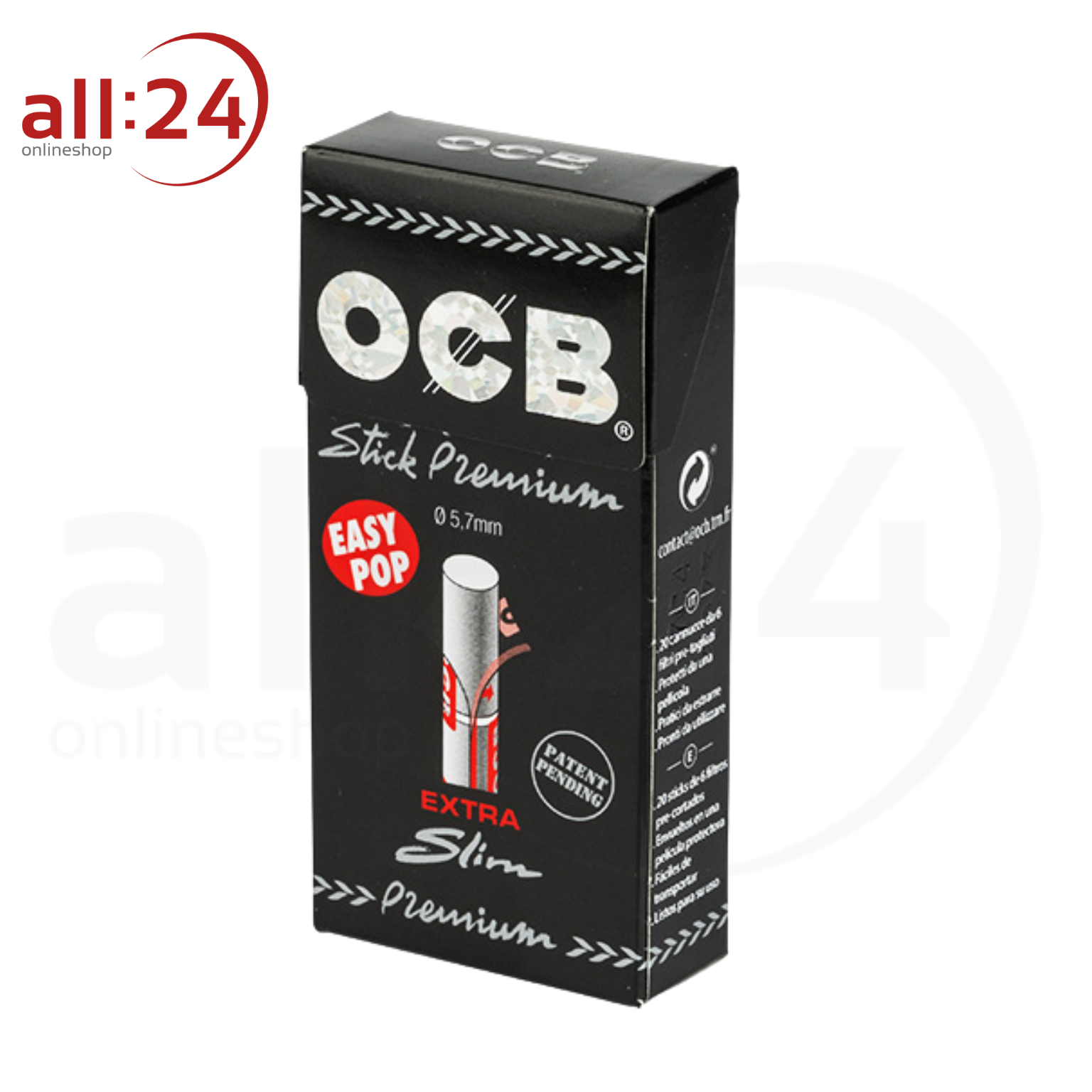 OCB Premium Filter Sticks Extra Slim 5,7 mm - 20er Pack à 120 Filter 