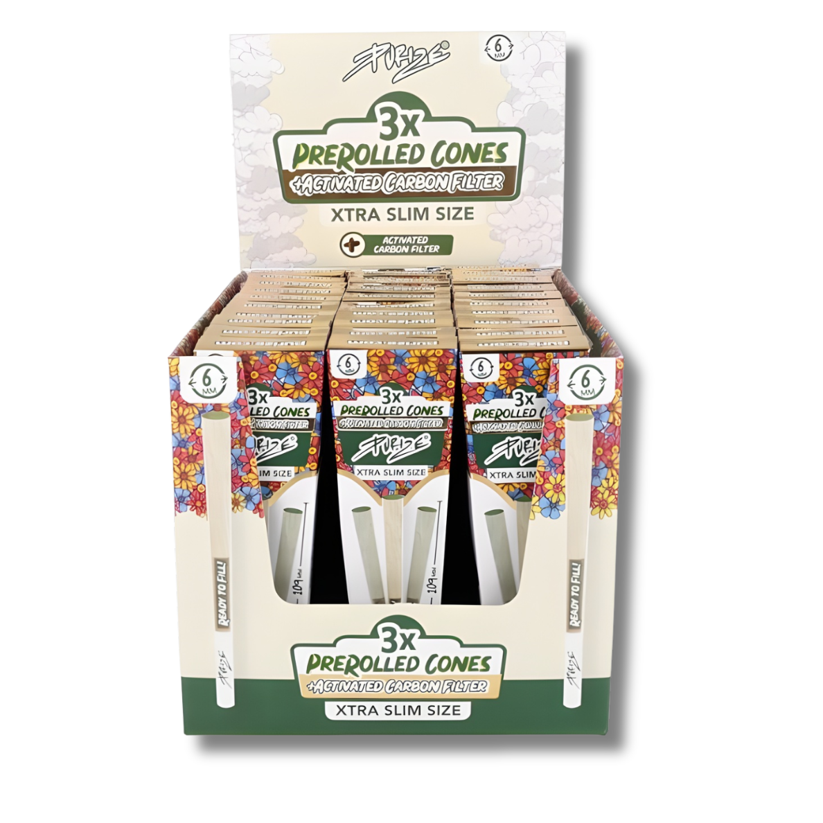 PURIZE Activated PreRolled Cones Xtra Slim 30 x 3 Stück 