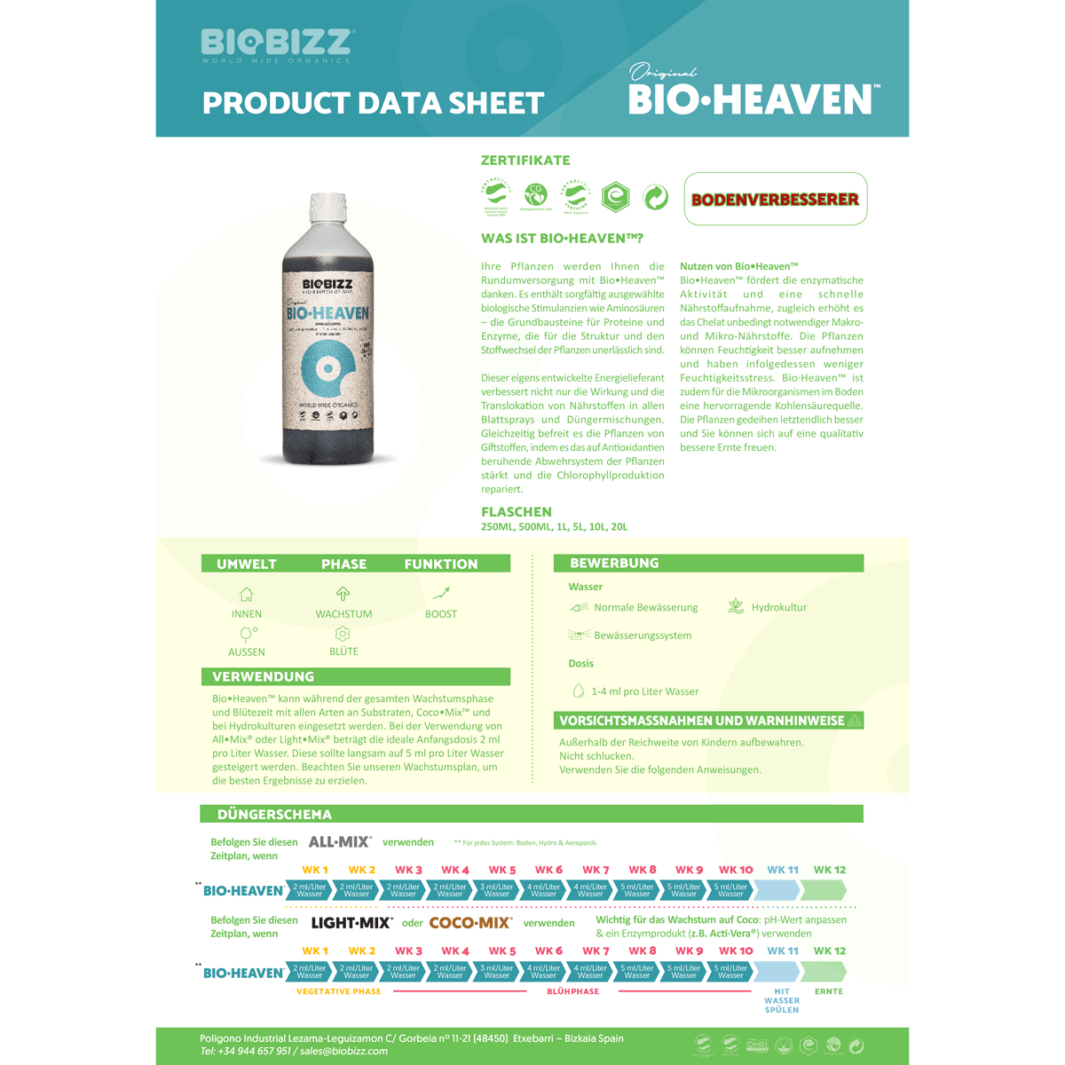 BioBizz Bio-Heaven - Ökologischer Stoffwechselstimulator 500ml