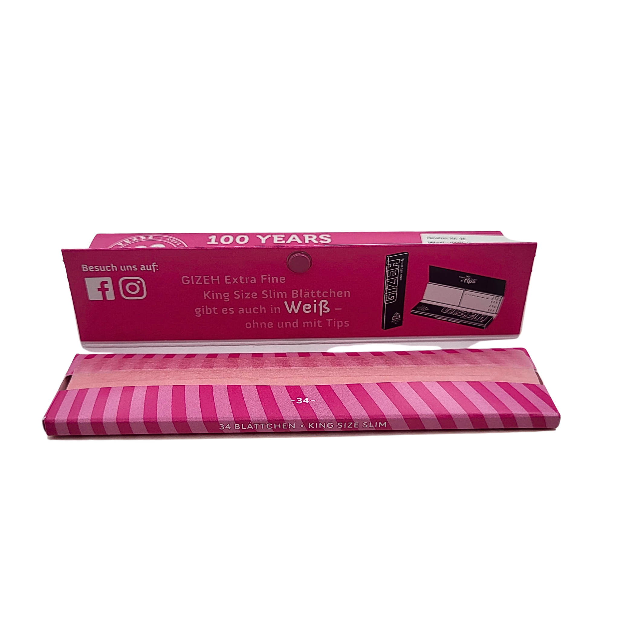 BOX GIZEH All Pink Edition Zigarettenpapier KingSize Slim + TIPS 