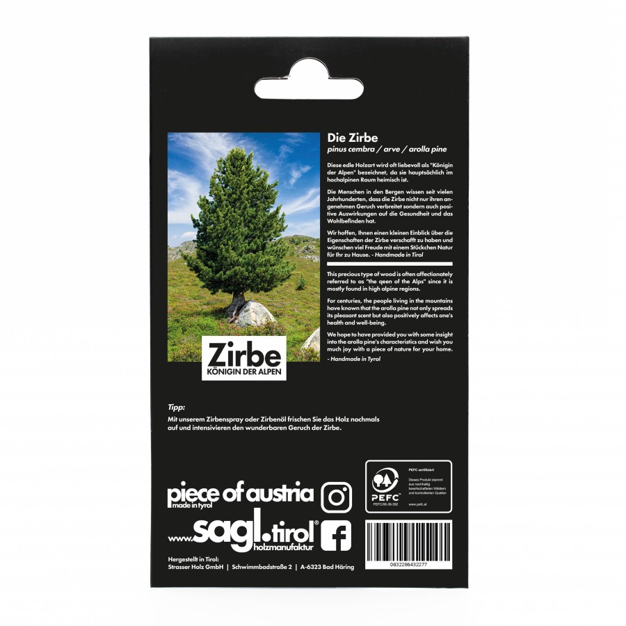 Autoduft aus Zirbe Anhänger Berglandschaft 