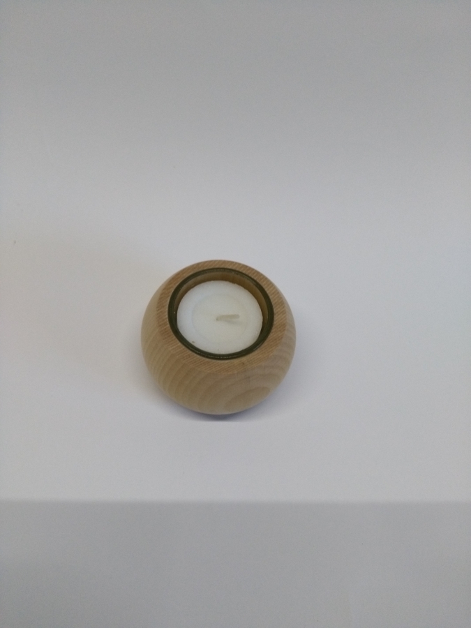 Zirbenholz Teelichthalter rund 