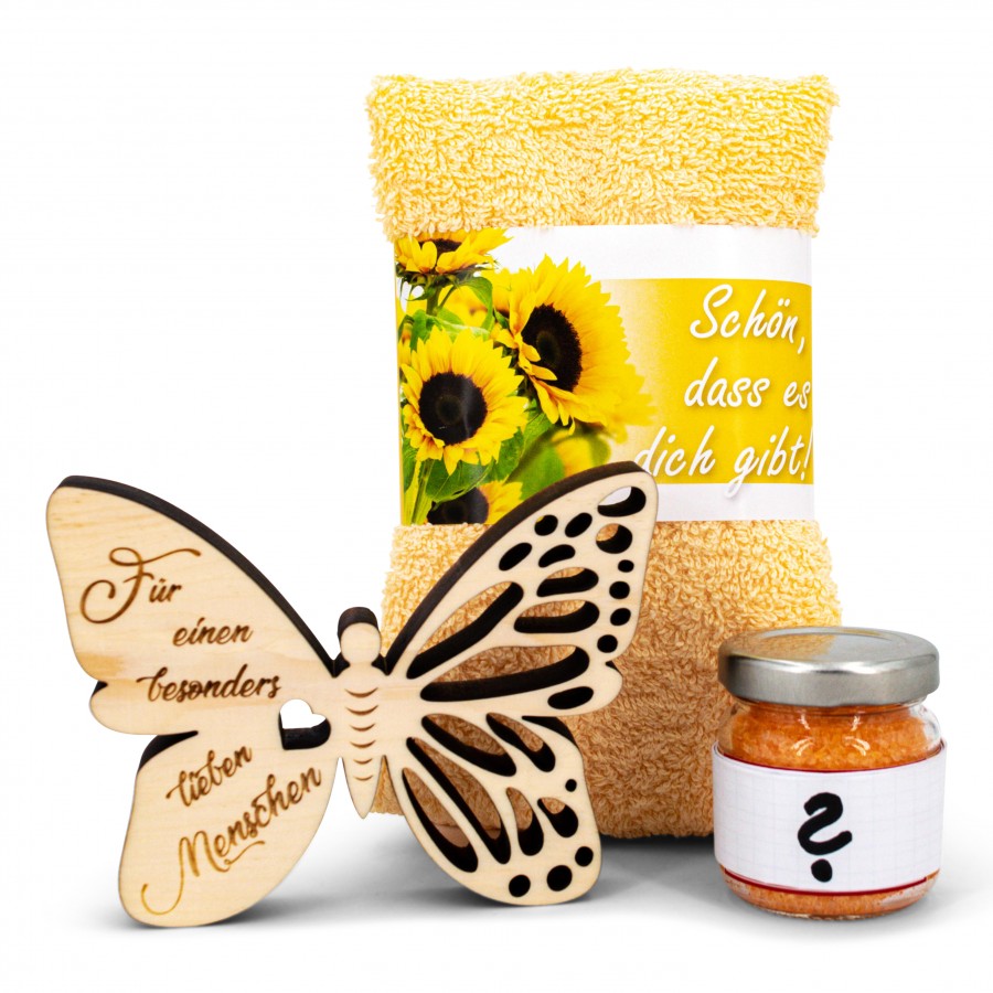 Geschenkset Schmetterling Lieber Mensch Orange 