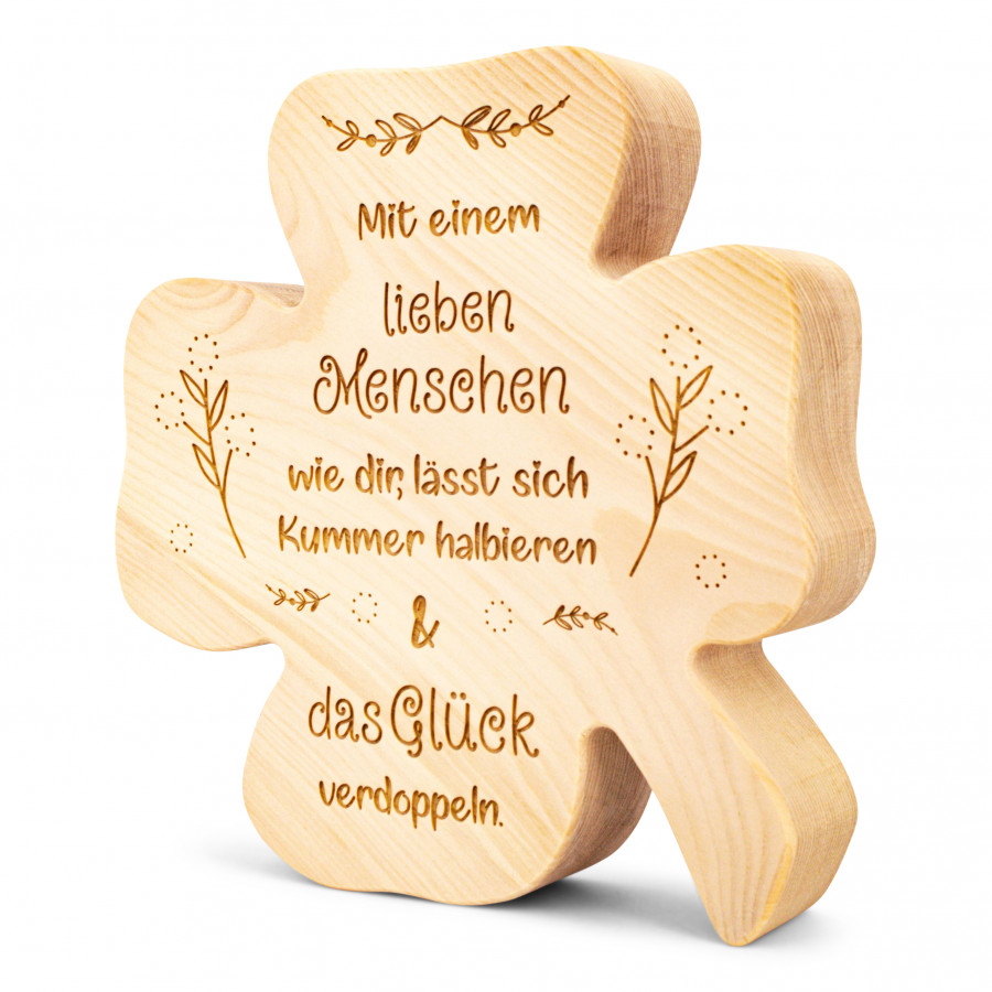 Zirbenkleeblatt Mit einem lieben Menschen 