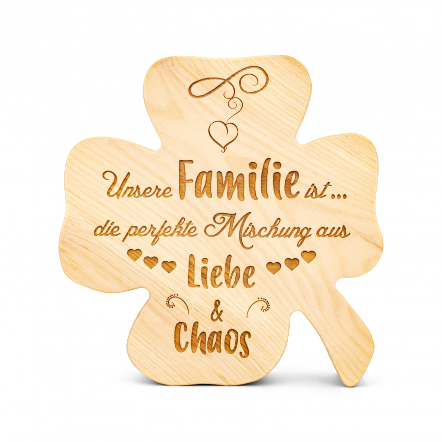 Zirbenkleeblatt Unsere Familie ist 