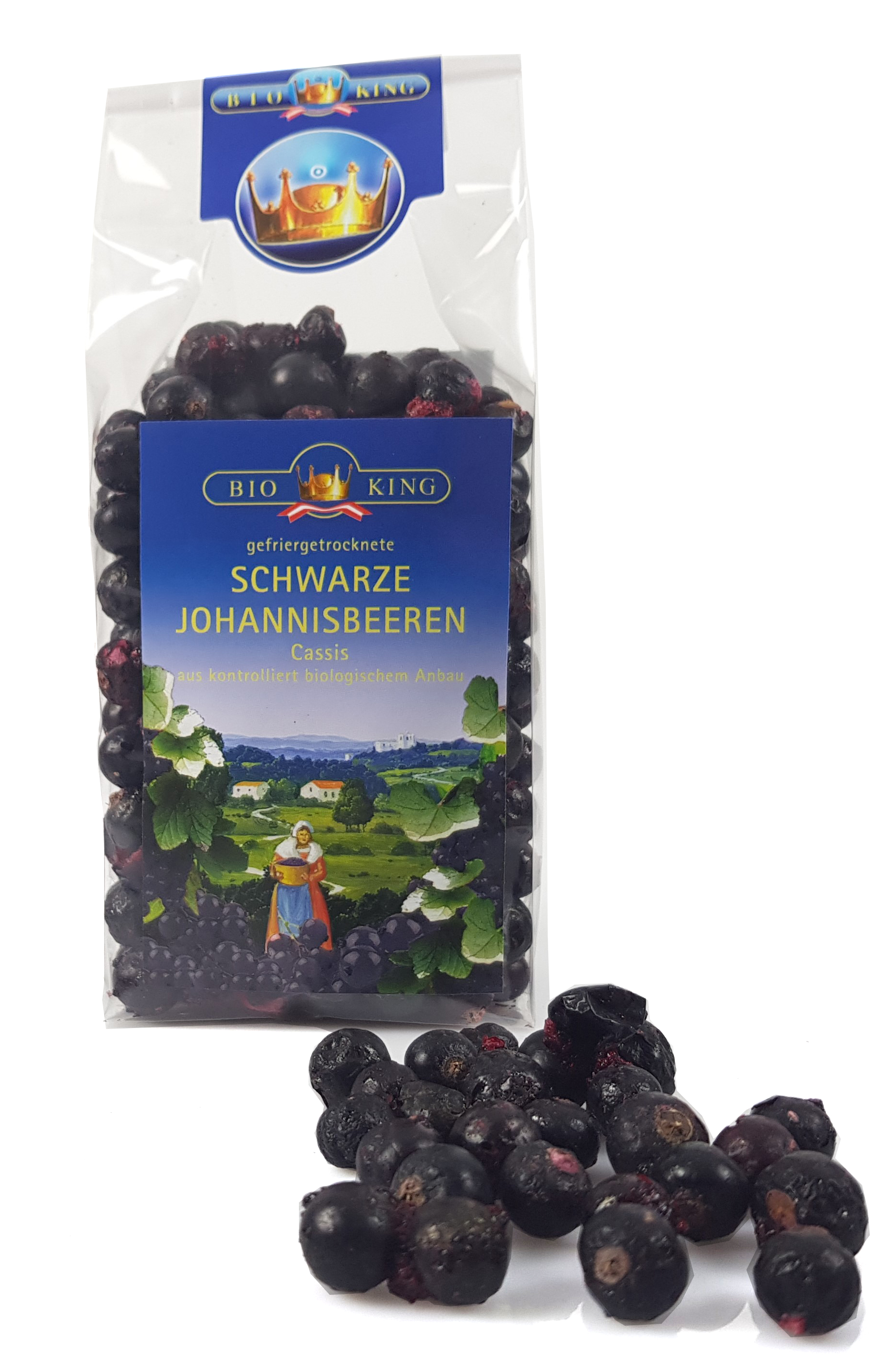 BioKing Schwarze Bio Johannisbeeren gefriergetrocknet, 45g 