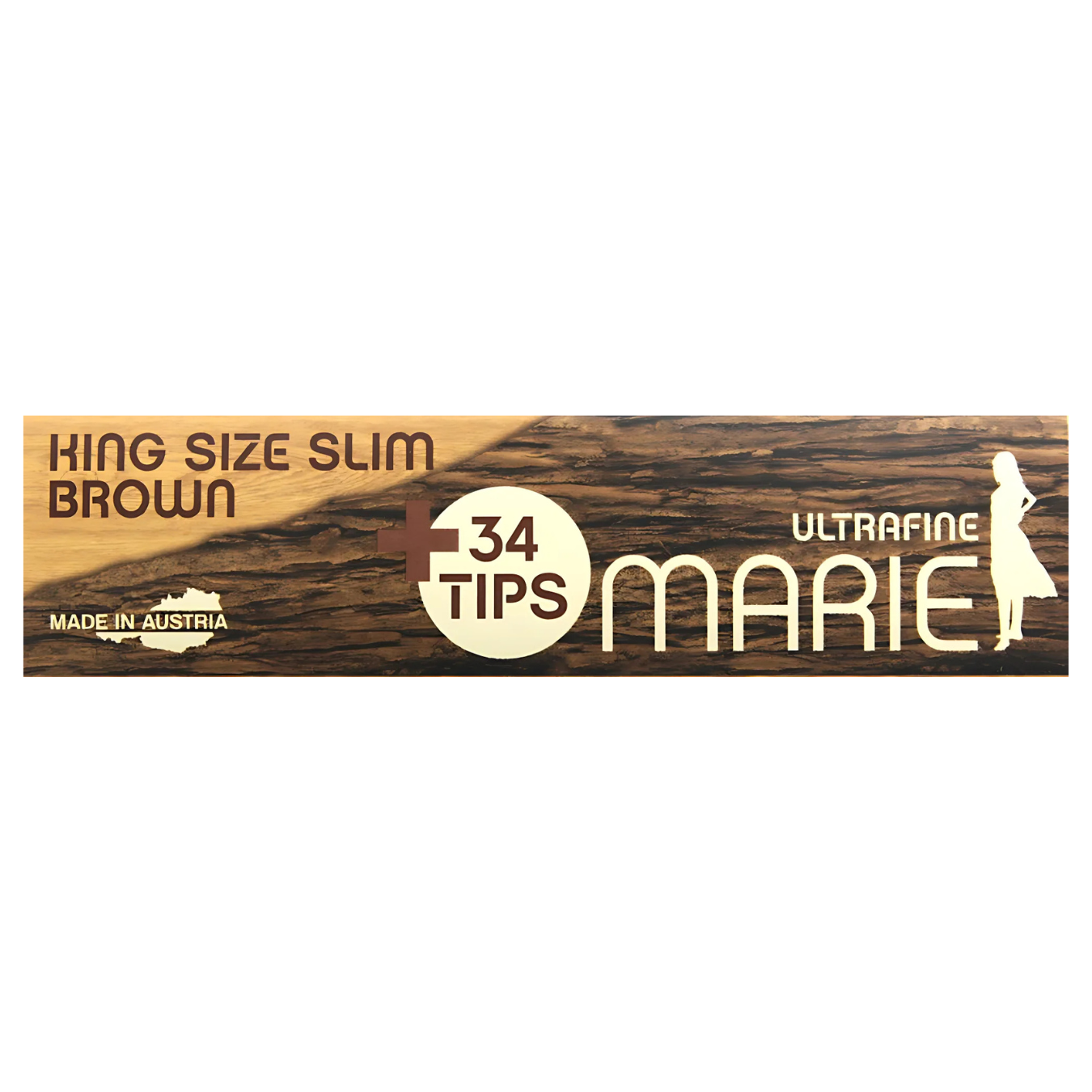 MARIE Brown King Size Slim Papers + Filter Tips, 26er Karton 