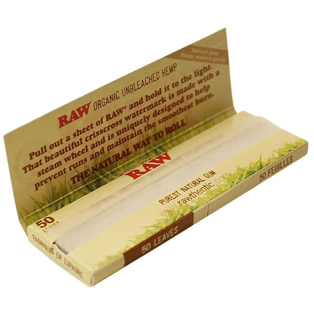 BOX RAW Organic Hemp Rolling Papers 1 1/4 24 Stück 