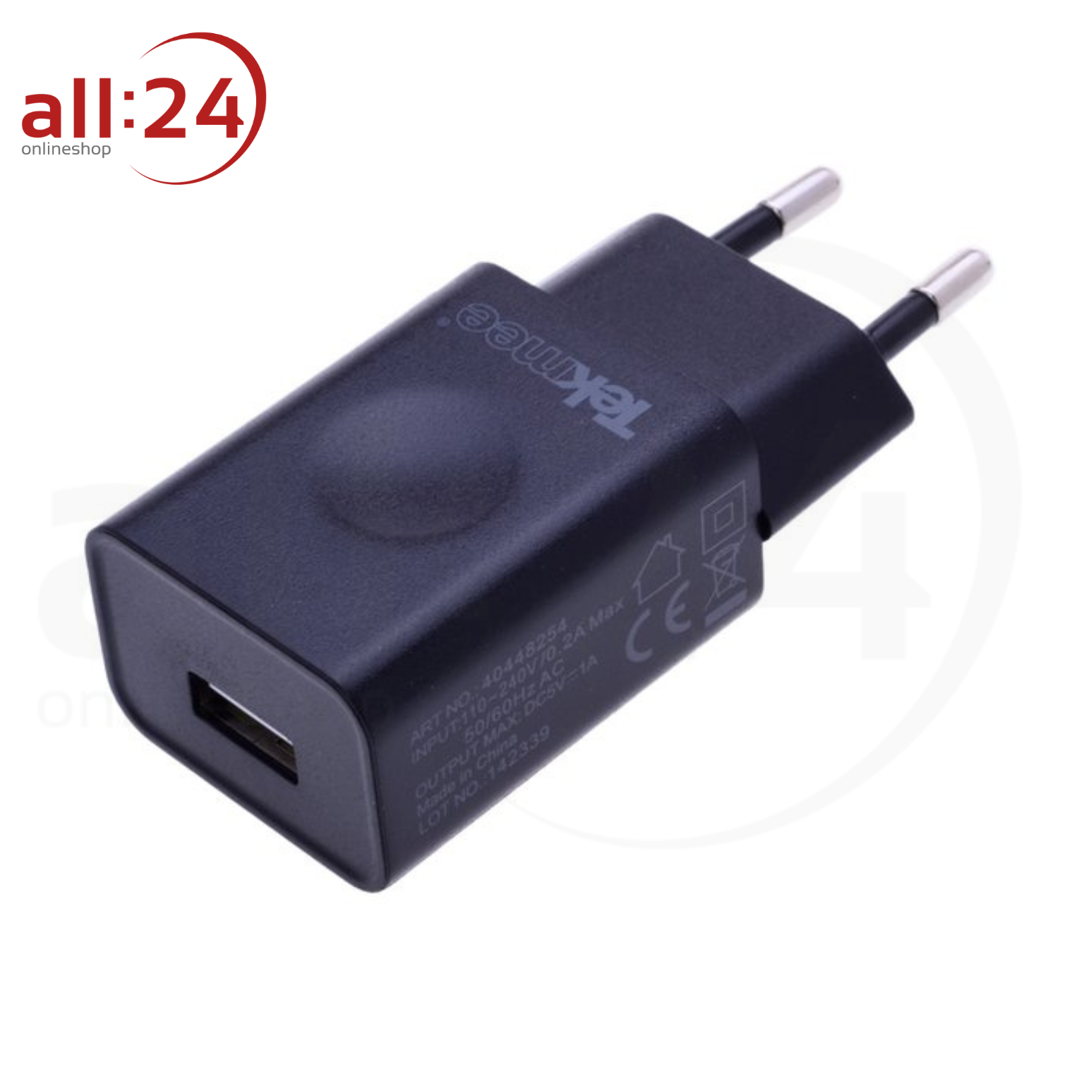 Tekmee USB Netzteilstecker schwarz/weiß 