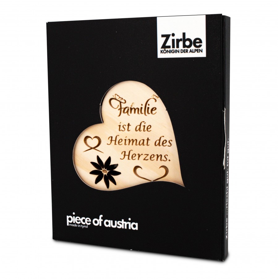 Zirbenherz Mini Familie ist die Heimat 