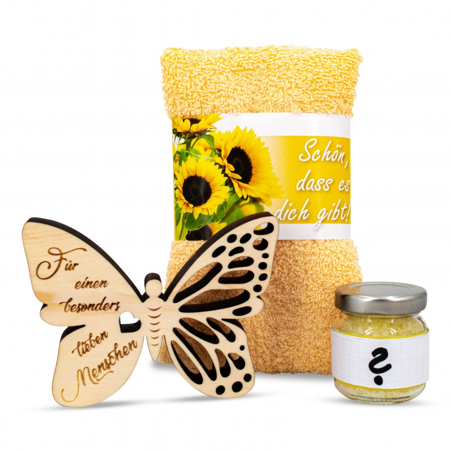 Geschenkset Schmetterling Lieber Mensch Orange 