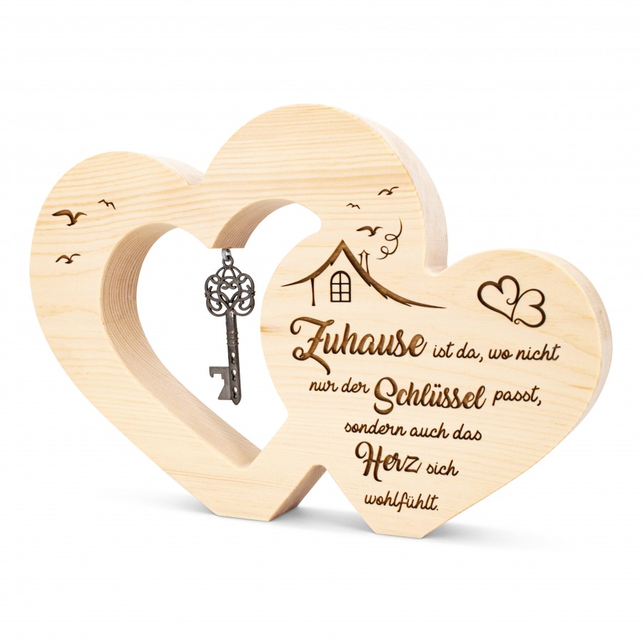 Zirbenherz mit Schlüssel Zuhause 