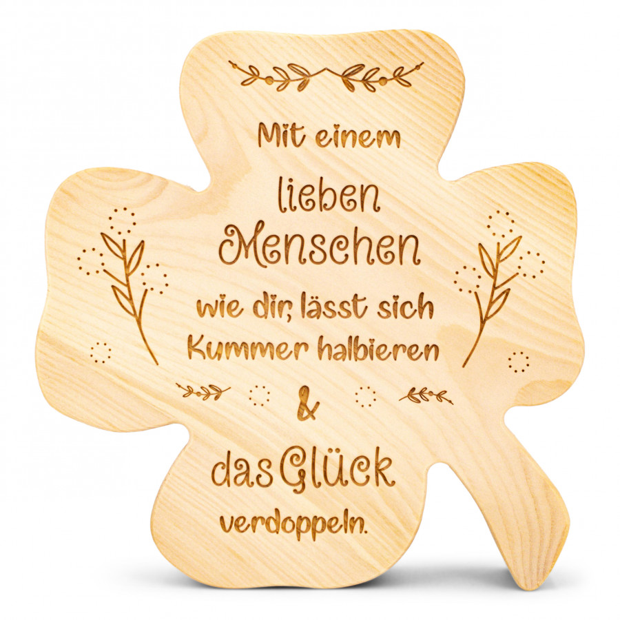 Zirbenkleeblatt Mit einem lieben Menschen 