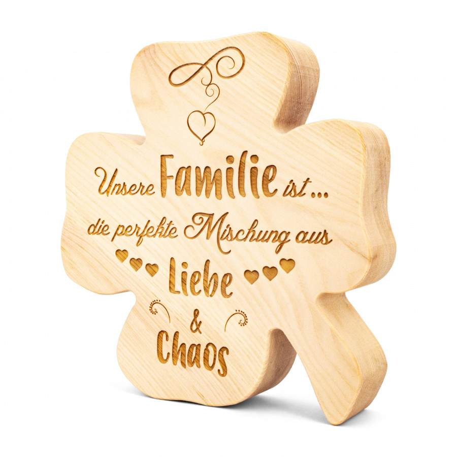 Zirbenkleeblatt Unsere Familie ist 