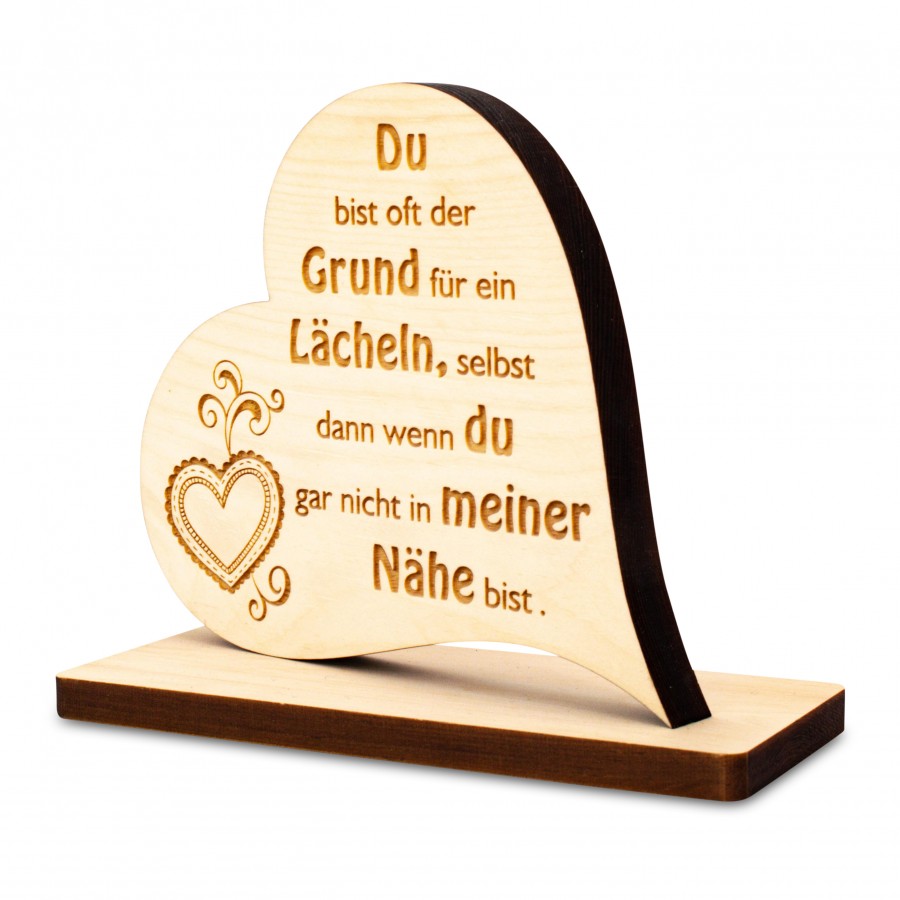 Zirbenherz auf Sockel Du bist oft der Grund 