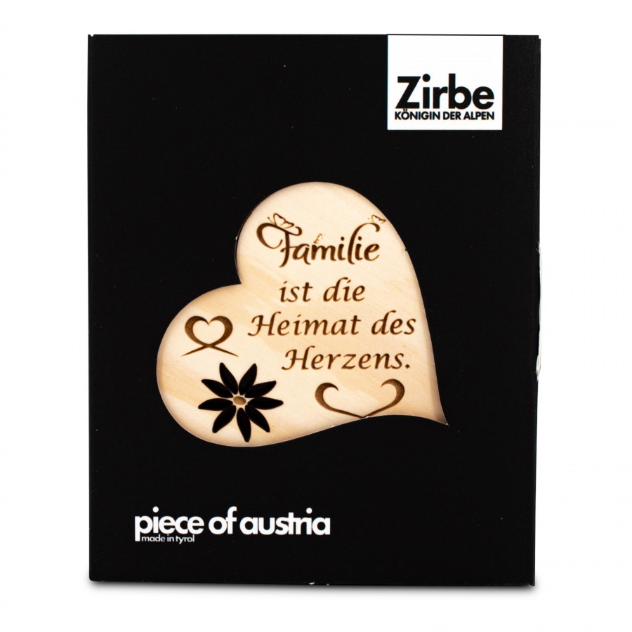 Zirbenherz Mini Familie ist die Heimat 