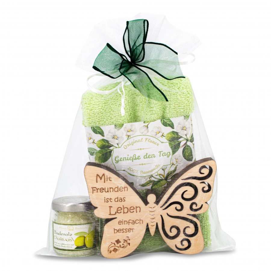Geschenkset Schmetterling genieße den Tag Grün 