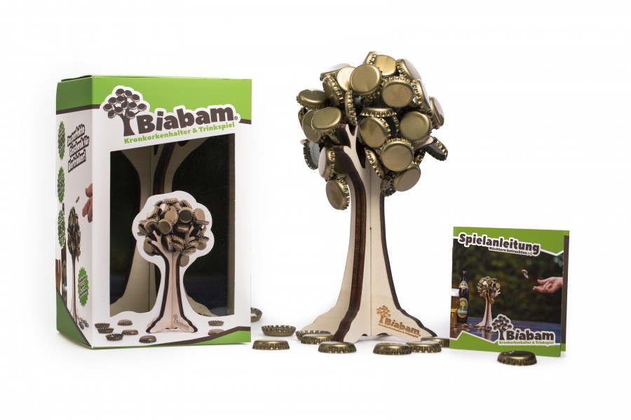 Bierbaum Kronkorkenhalter Trinkspiel Biabam Geschenkidee 